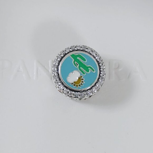 Pandora Aruba Country Exclusive Double Sided Sunshine Button Charm Bead S925 ALE - Picture 7 of 7
